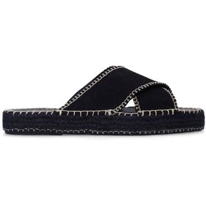 Sacha - Slippers - Zwart - Suède - Platte Zool