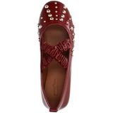 Sacha - Dames - Rode Leren Ballerina's - Goudkleurige Studs