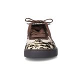 Sacha - Bruine Suède Cow Print Sneakers - Donkerbruine Zool - Leer Binnenzijde