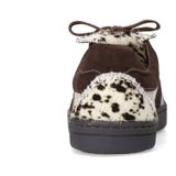 Sacha - Bruine Suède Cow Print Sneakers - Donkerbruine Zool - Leer Binnenzijde