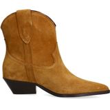 Sacha - Enkellaarsjes - Taupe - Suède - Blokhak 5 cm