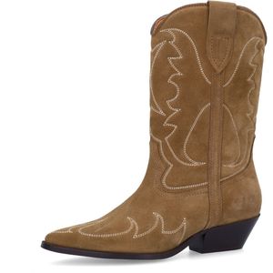 Sacha - Cowboylaarzen - Taupe - Suède - Blokhak 5 cm