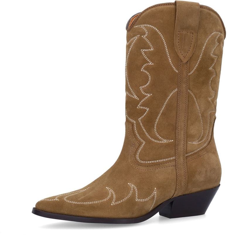 Sacha - Cowboylaarzen - Taupe - Suède - Blokhak 5 cm