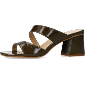 Sacha - Dames Sandalen - Groen - Lakleer - Blokhak 7 cm
