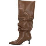 Sacha - Hoge Laarzen - Bruin - Met Brede Schacht - 6 cm Naaldhak