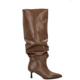 Sacha - Hoge Laarzen - Bruin - Met Brede Schacht - 6 cm Naaldhak