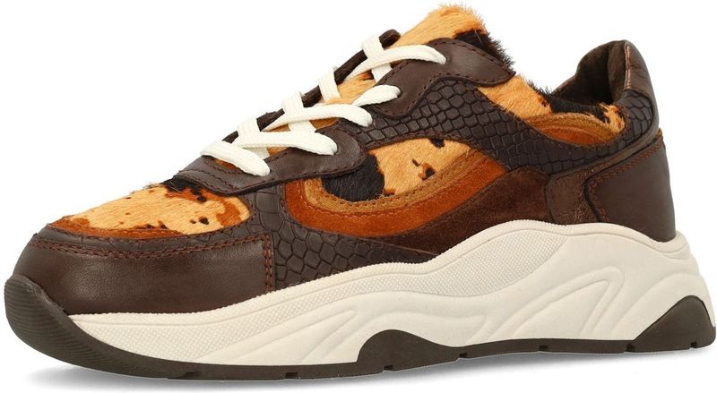 SACHA - Sneakers Laag - Zwart - Leer - Flexibele Zool