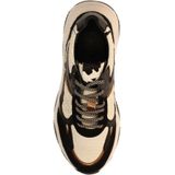 Sacha - Sneakers - Zwart - Leren Cow Print - Plateau Zool 4 cm