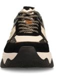 Sacha - Sneakers - Zwart - Leren Cow Print - Plateau Zool 4 cm