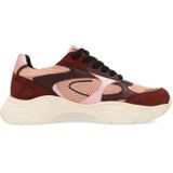 SACHA - Sneakers Laag - Beige - Pink - Rood - Color-Blocking