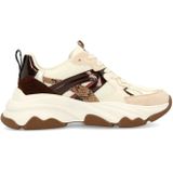SACHA - Sneakers Laag - Beige/Bruin - Color-Blocking