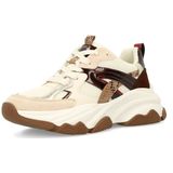 SACHA - Sneakers Laag - Beige/Bruin - Color-Blocking