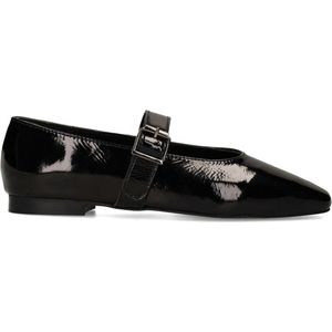 Sacha - Ballerina's - Zwart - Leren - Met Gesp