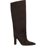 Sacha - Hoge Laarzen - Bruin - Satin-look - 9 cm Hakhoogte