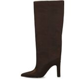 Sacha - Hoge Laarzen - Bruin - Satin-look - 9 cm Hakhoogte
