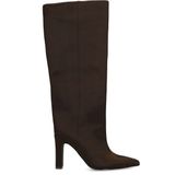 Sacha - Hoge Laarzen - Bruin - Satin-look - 9 cm Hakhoogte