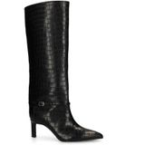 Sacha - Hoge Croco Laarzen - Zwart - Dames
