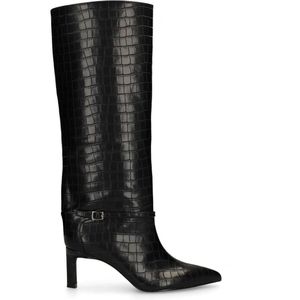 Sacha - Hoge Croco Laarzen - Zwart - Dames