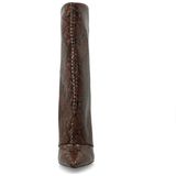 Sacha - Snake Hoge Sleehak Laarzen - Bruin - 10 cm Sleehakhoogte