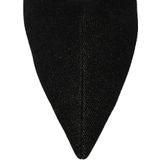 Sacha - Enkellaarsjes - Zwart - Denim - Hakhoogte 7 cm