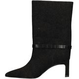 Sacha - Enkellaarsjes - Zwart - Denim - Hakhoogte 7 cm