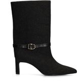 Sacha - Enkellaarsjes - Zwart - Denim - Hakhoogte 7 cm