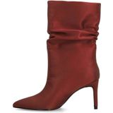Sacha - Enkellaarsjes - Rood - Satin-look - 8 cm Naaldhak