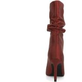 Sacha - Enkellaarsjes - Rood - Satin-look - 8 cm Naaldhak