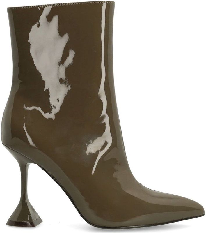 Sacha - Enkellaarsjes - Groen - Lak - Trechterhak 8 cm