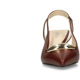 Sacha - Slingback Pumps - Burgundy - Goudkleurig Detail