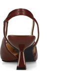 Sacha - Slingback Pumps - Burgundy - Goudkleurig Detail