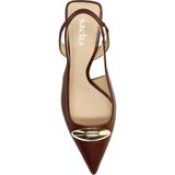 Sacha - Slingback Pumps - Burgundy - Goudkleurig Detail