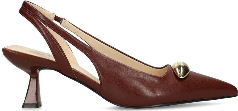 Sacha - Slingback Pumps - Burgundy - Goudkleurig Detail