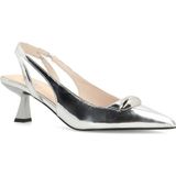 Sacha - Slingback Pumps - Zilveren Metallic - Lage Trechterhak 5 cm