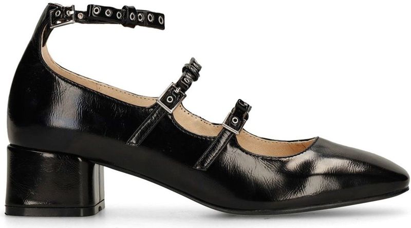 Sacha - Mary Jane's - Zwart - Dames - Lage Blokhak 4 cm