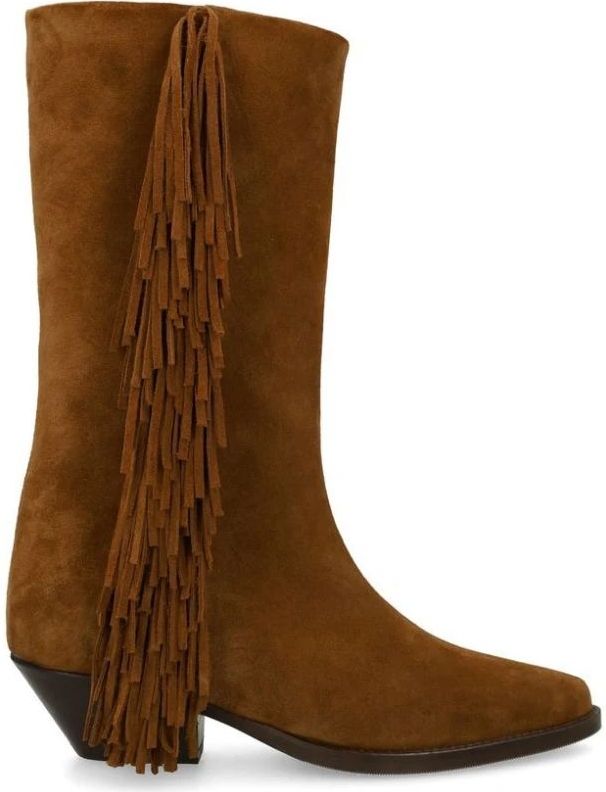 Sacha - Cowboylaarzen - Cognac - Suède - Franjes