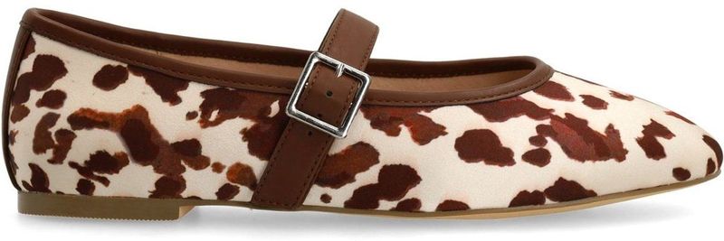 Sacha - Ballerina's - Bruin - Cow Print - Dames