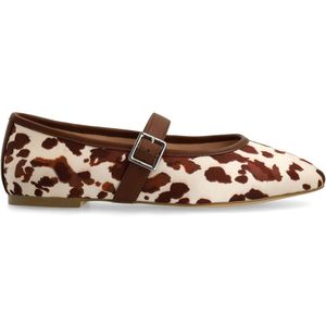 Sacha - Ballerina's - Bruin - Cow Print - Dames