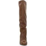 Sacha - Bruine Leren Hoge Laarzen - Dames - Met Brede Schacht