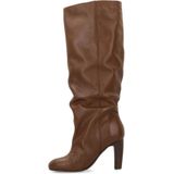 Sacha - Bruine Leren Hoge Laarzen - Dames - Met Brede Schacht