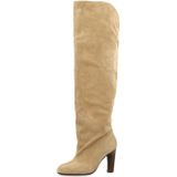 Sacha - Overknee Laarzen - Beige Suède - Hoge Hak - 9 cm