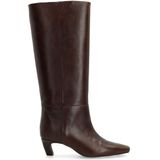 Sacha - Hoge Leren Laarzen - Bruin - Met Hak - Schachthoogte 40 cm