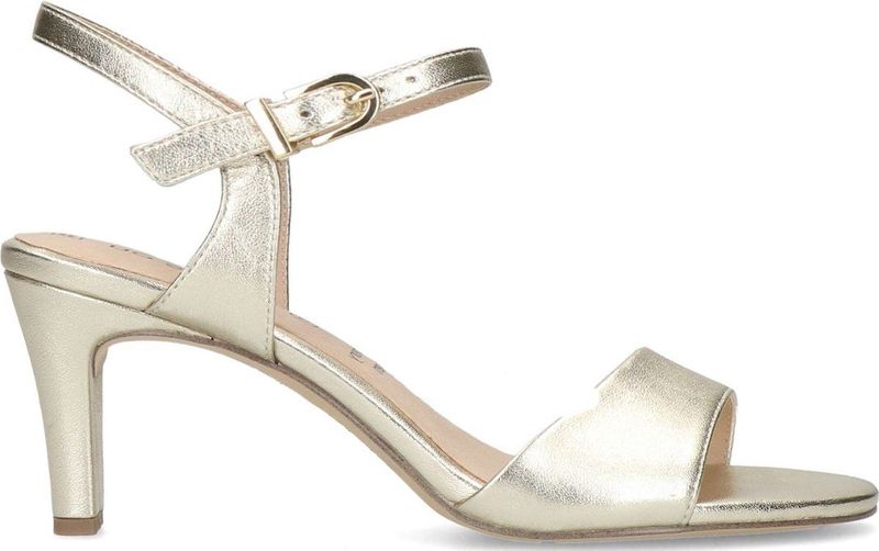 No Stress - Dames - Gouden leren sandalen met hak