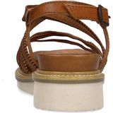 No Stress - Dames - Cognac leren sandalen met bandjes