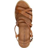 No Stress - Dames - Cognac leren sandalen met bandjes