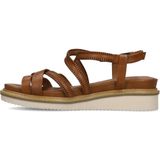 No Stress - Dames - Cognac leren sandalen met bandjes