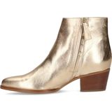 Manfield - Dames - Gouden Leren Enkellaarsjes - Goudkleurig - Leren