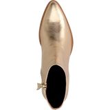 Manfield - Dames - Gouden Leren Enkellaarsjes - Goudkleurig - Leren