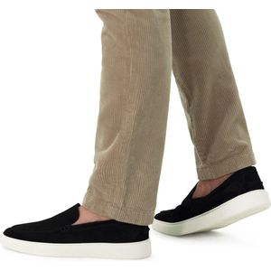 Manfield - Heren - Zwarte Suède Loafers - Sportieve Zool - Suède
