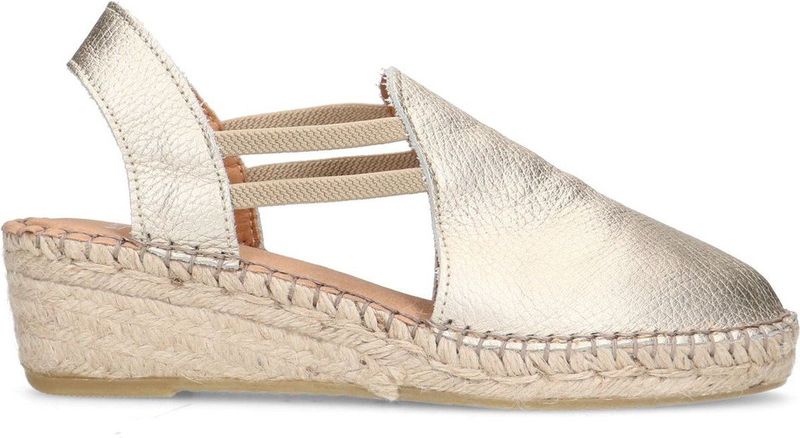 Manfield - Dames - Gouden metallic leren sleehakken